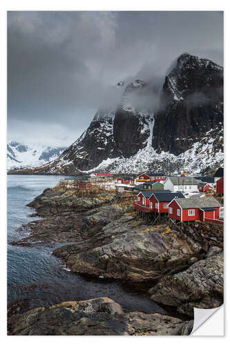 Sticker mural Hamnoy aux Lofoten, Norvège