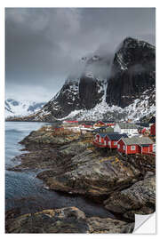 Wandsticker Hamnoy auf den Lofoten, Norwegen