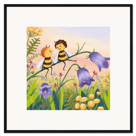Framed art print Bees on flower