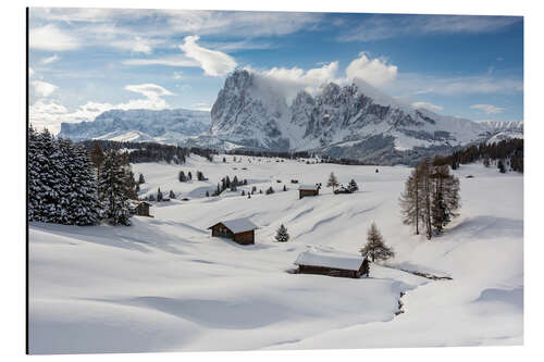 Aluminium print Winter on the Alpe di Siusi