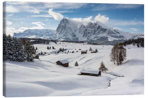 Canvas print Winter on the Alpe di Siusi