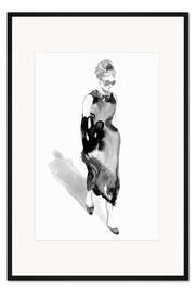 Gerahmter Kunstdruck Audrey geht spazieren