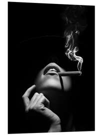 Foam board print Woman Smoking a Cigar