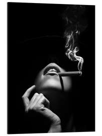 Gallery print Woman smoking a cigar