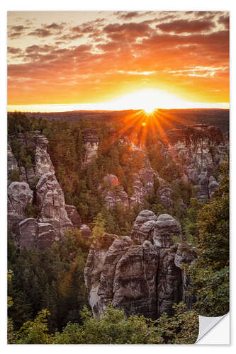 Selvklæbende plakat Bastei at Sunrise II