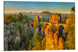 Alubild Bastei bei Sonnenaufgang I