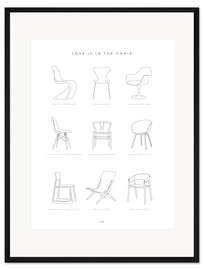 Gerahmter Kunstdruck Stuhl Designklassiker