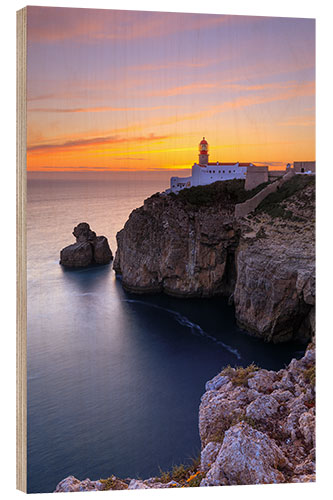 Holzbild Leuchtturm auf Cabo de São Vicente