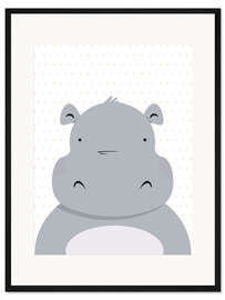 Gerahmter Kunstdruck Nilpferd