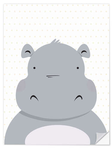 Selvklebende plakat Hippo