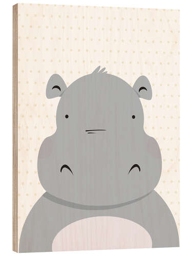 Wood print Hippo