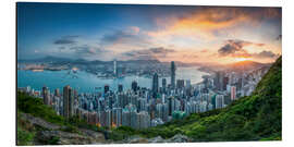 Aluminium print Sunrise in Hong Kong, China