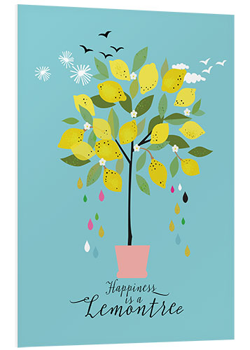 Foam board print Happiness is a lemon tree (English)