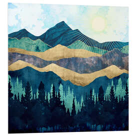 Foam board print Blue Forest Mountain Landscape