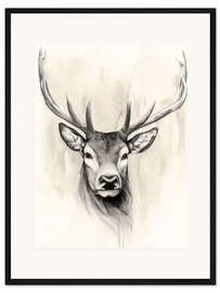 Gerahmter Kunstdruck Waldland Tiere I