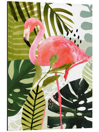 Aluminium print Flamingo Forest I