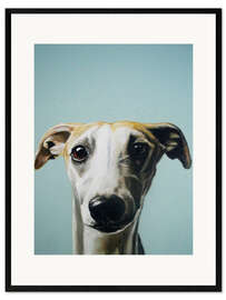 Impressão artística com moldura Retrato de Whippet