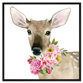 Gerahmter Kunstdruck Hirsch im Frühling II