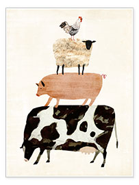 Wall print  Animals on the farm - Victoria Borges