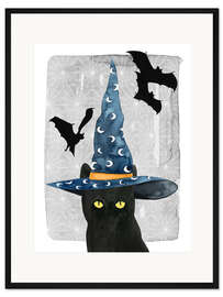 Gerahmter Kunstdruck Schwarze Katze II