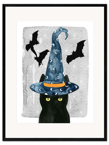 Ingelijste kunstdruk Black Cat I