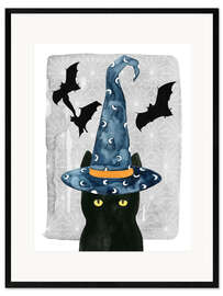 Ingelijste kunstdruk Black Cat I