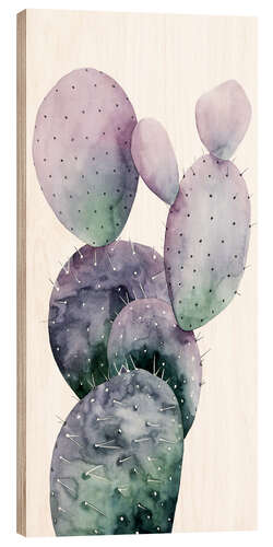 Stampa su legno Cactus viola I