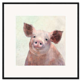 Impression artistique encadrée Cochon rose