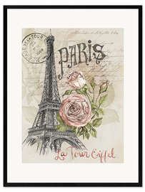 Plakat artystyczny premium w ramie Paris and the Eiffel Tower