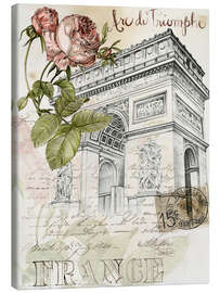 Lærredsbillede  Paris and the Arc de Triomphe - Jennifer Parker