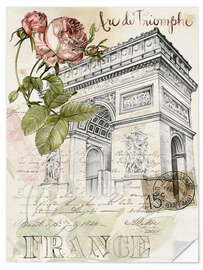 Wandsticker Paris und der Arc de Triomphe