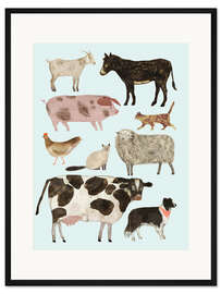 Gerahmter Kunstdruck Tiere auf dem Bauernhof II