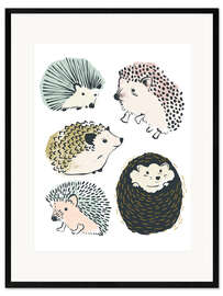 Framed art print Cute hedgehogs I