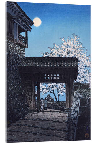 Acrylic print Shining Moon on Matsuyama Castle