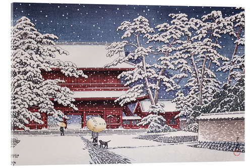 Acrylic print Snow at Zojoji Temple