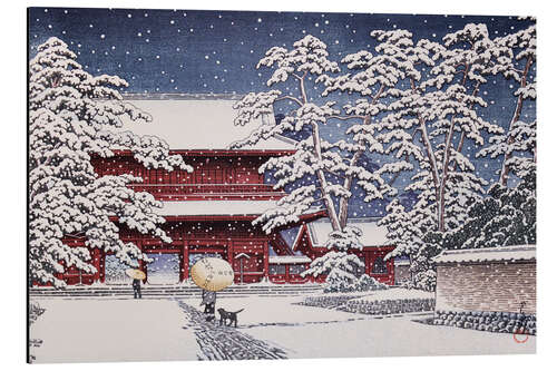 Aluminium print Snow at Zojoji Temple