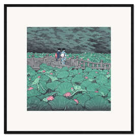 Impresión de arte enmarcada Estanque en el Santuario Benten (detalle) - Kawase Hasui