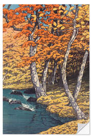 Vinilo para la pared Otoño en Oirase - Kawase Hasui
