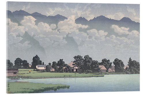 Tableau en verre acrylique Lac Kizaki, Shin Hanga