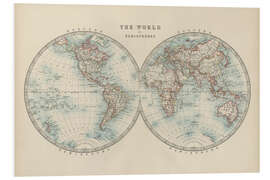 Foam board print World Map 19th Century (English)