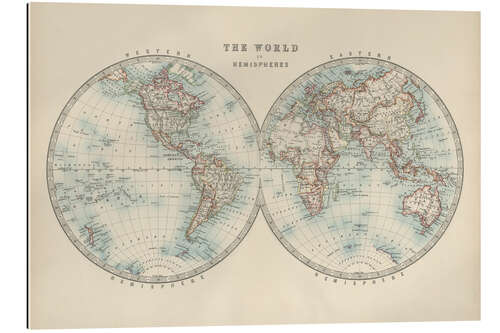 Gallery print World Map 19th Century (English)