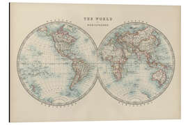 Magnettafel Weltkarte 19. Jahrhundert (englisch)