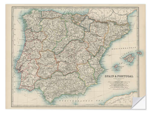 Naklejka na ścianę Spain, Portugal 19th century