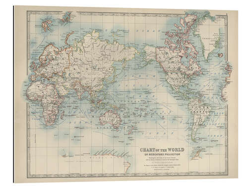 Gallery print World map 19th century