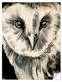 Selvklebende plakat Owl portrait I