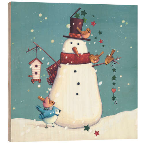 Wood print Snowman I