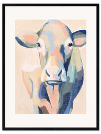 Ingelijste kunstdruk Beige cow II