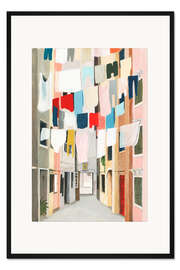 Gerahmter Kunstdruck Waschtag I