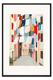 Gerahmter Kunstdruck Waschtag II