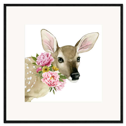 Ingelijste kunstdruk Deer in the spring I